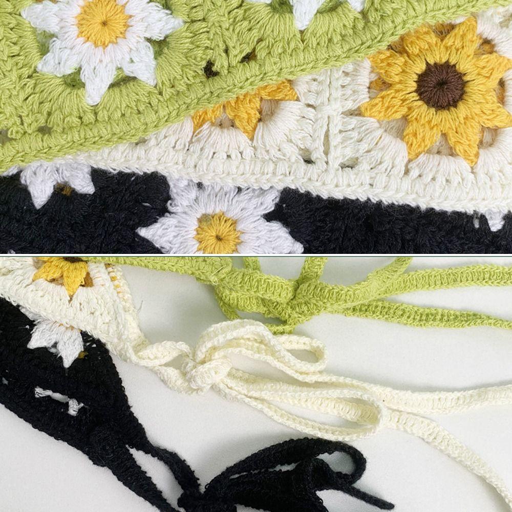 Girl Handmade Crochet Creative Triangle Headband Headband Towel Headscarf Hat Triangle Scarf