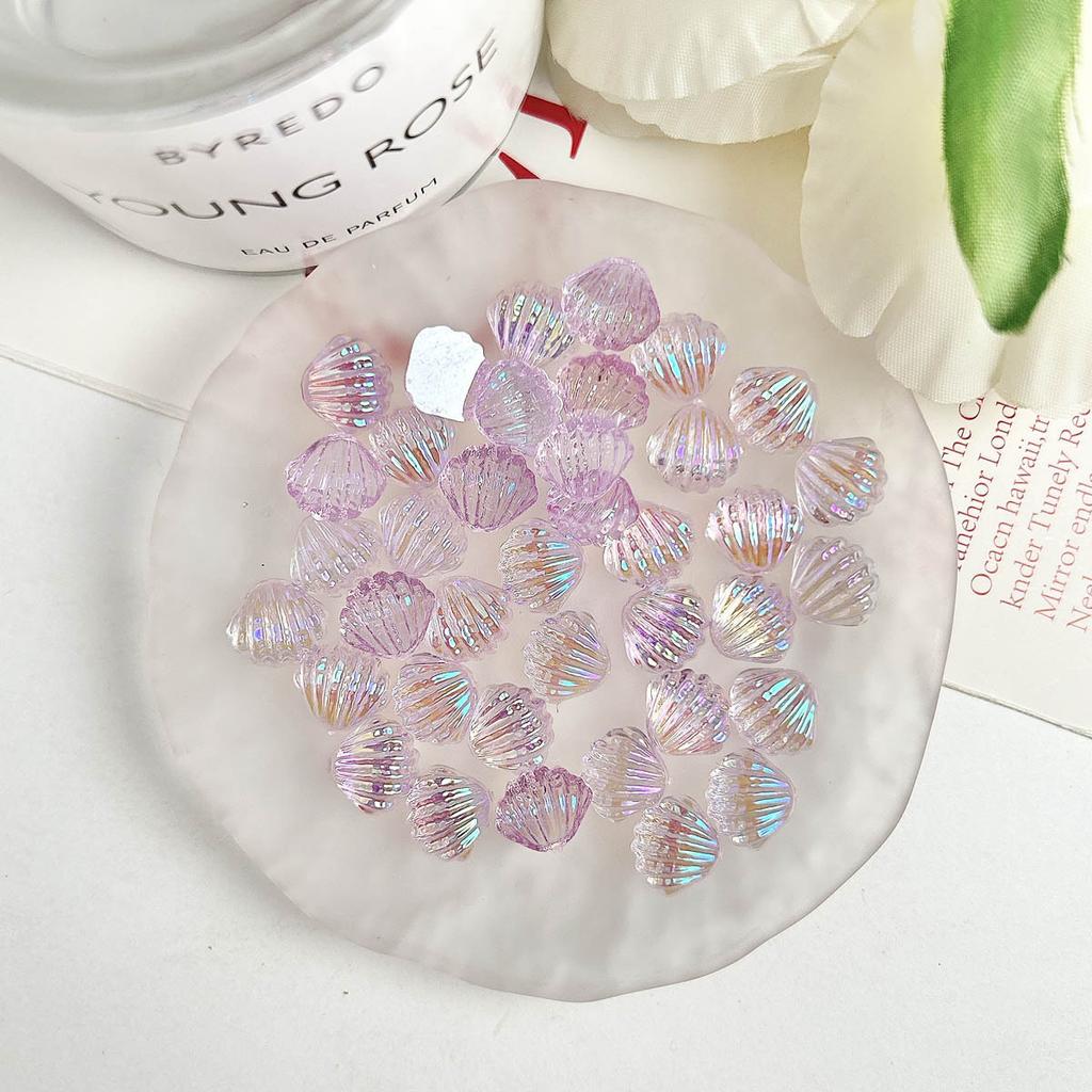 Aurora Colorful Scallop Shell DIY Accessories Hair Clips Nail Art Decorations Phone Case Headwear Resin Accessories