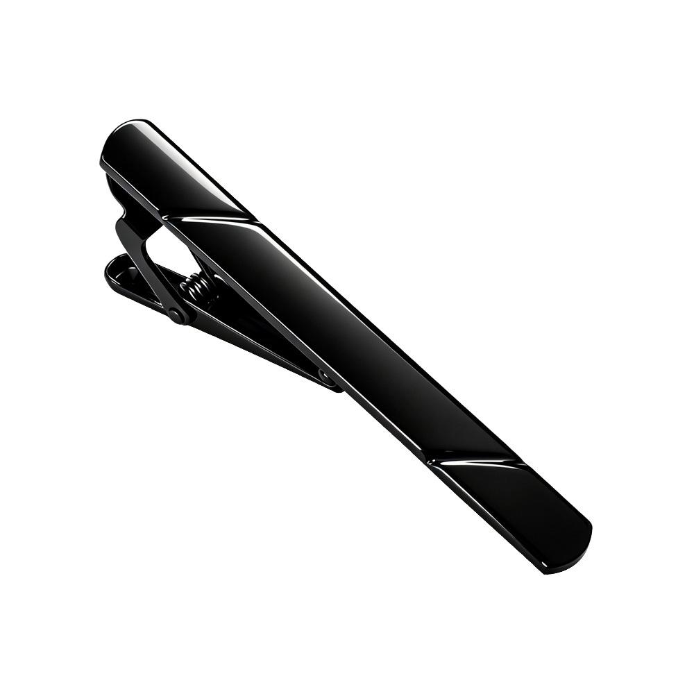Men's Striped Electrophoretic Copper Tie Clip for Business Attire
