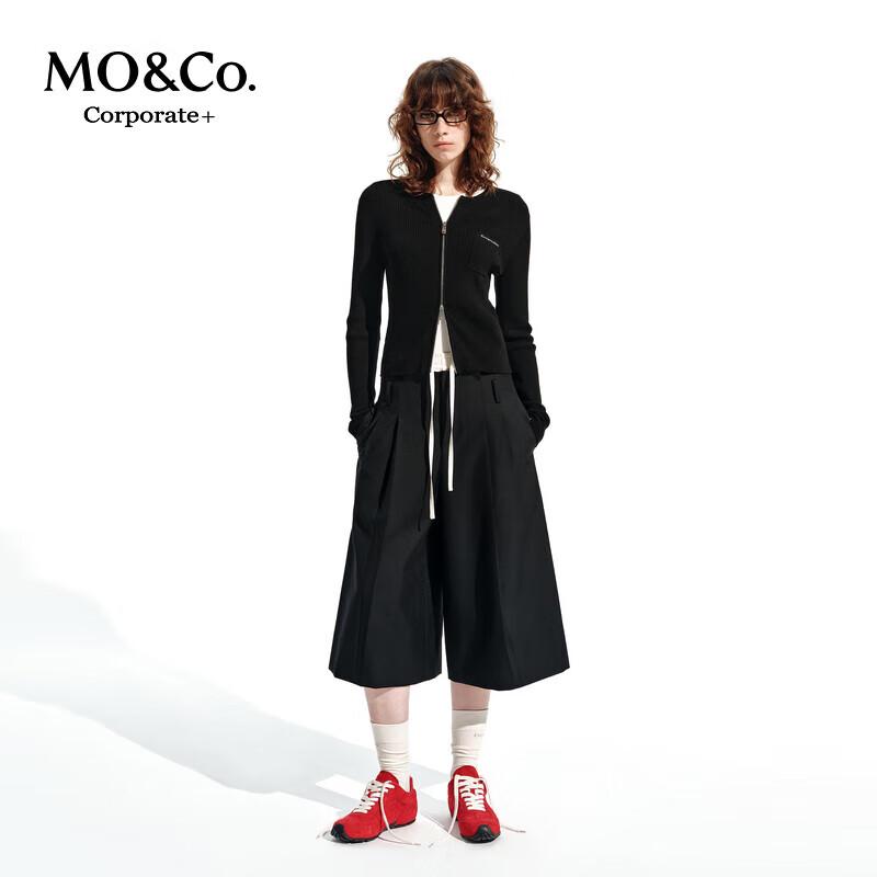 

MO&Co. Вязаный кардиган без рукавов на двойной молнии серии C+ M