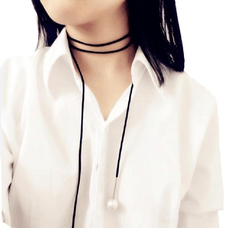 Women's Color Block Clavicle Choker Necklace