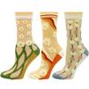Summer Cute Lace Floral Print Sizes Women's Socks, Socks, Transparent, See-Through Socks, Stylish, Thin, Odor-Resistant, Non-Sweaty, 5-Pair Set,