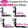 USB-Ladeport Flexkabel mit Mikrofon für iPhone 16 15 Pro Max 16Plus 16E 17 Ladeanschluss Dock Connector Reparaturteile 2 Stück