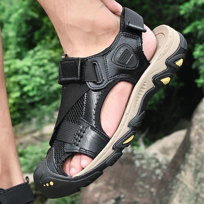 Summer Mens Large Size Genuine Leather Men Sandals Men Beach Sandals Outdoor Sandals for Men