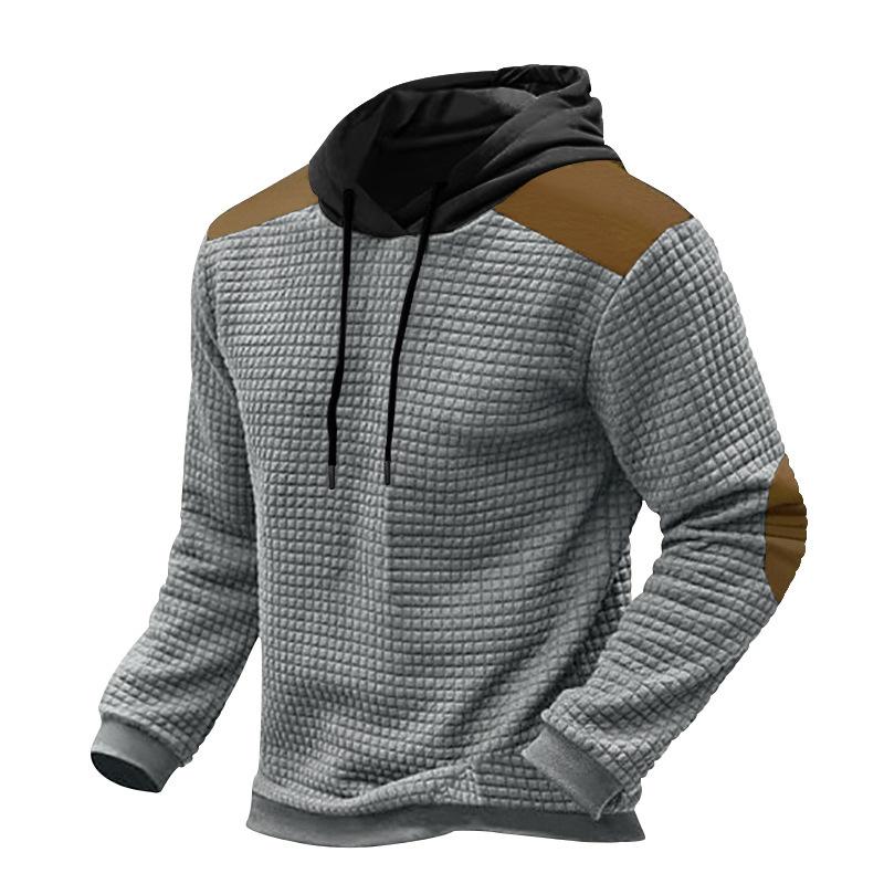 New Versatile Daily Business Spring And Autumn Men'S Men'S Standing Collar Long Sleeved Casual Outdoor Hoodie Jacquard Knitted Sweater