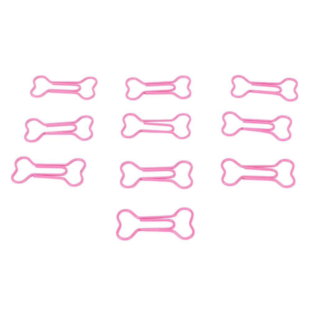 100Pcs Bone Shaped Paper Clips Pink Cute Paper Clips Stationery Accessories Mini Paper Clips  Office