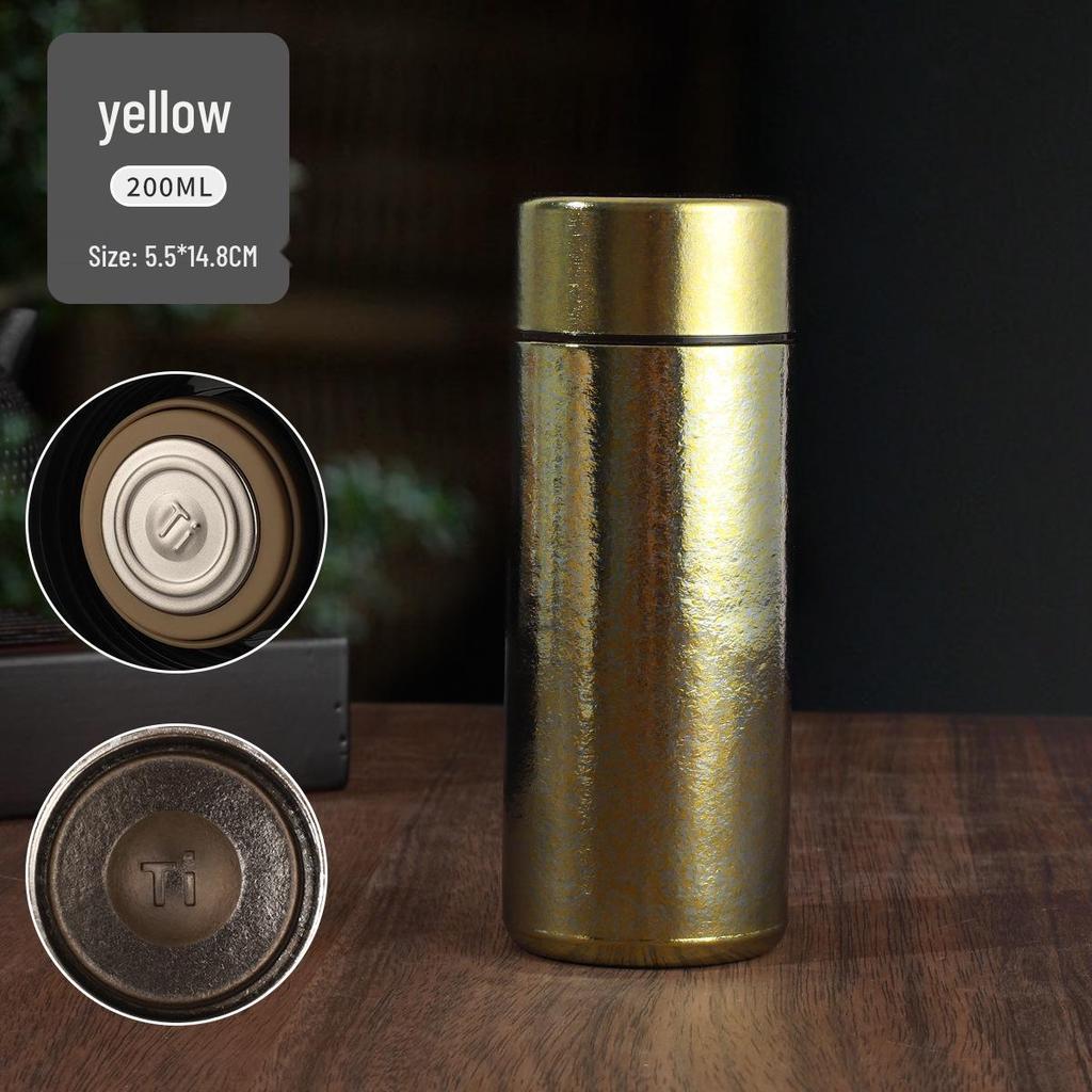 Compact Titanium Insulated Cup - Portable Mini Student Gift with Engraving