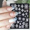 Nail Art Decorations White New Year Design Winter Nail Sticker Snowflakes Christmas 5D Embossed
