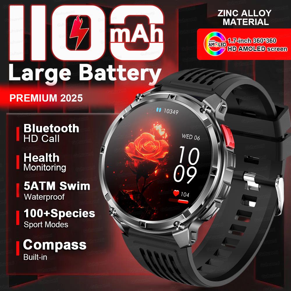 

New T-Rex3 Ultra 1100mAh Battery Smart Watch GPS Track Compass 5ATM Waterproof Sports tracker Men s Outdoors Military Smartwatch 1100mAh Battery чорний