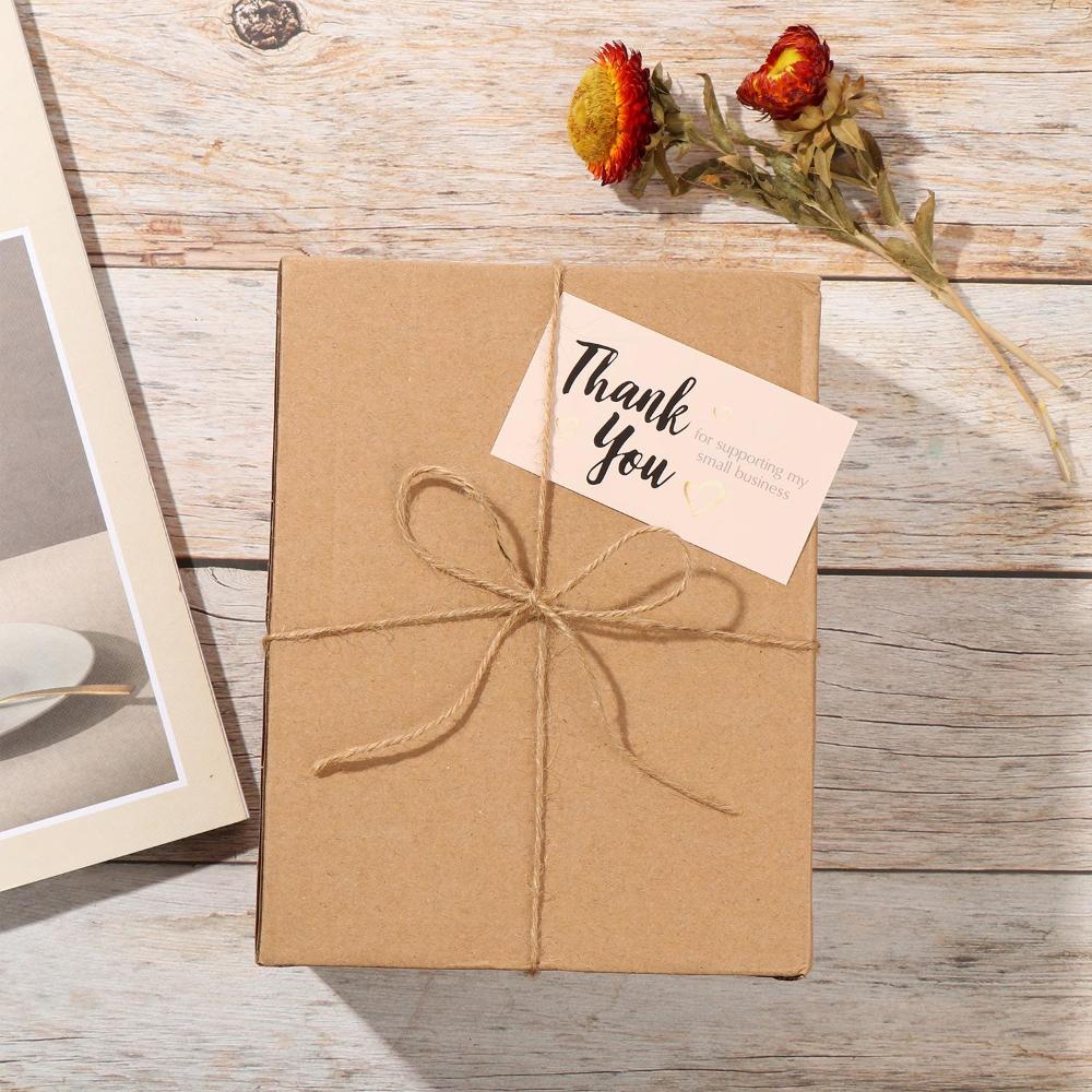 Gold Heart "Thank You For Supporting My Small Business" Pink Greeting Cards Business Thanks Notes