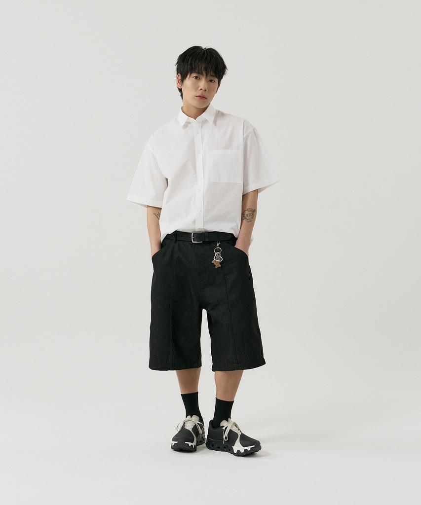 GNOK Cotton Oversized Short Sleeve Shirt [White]