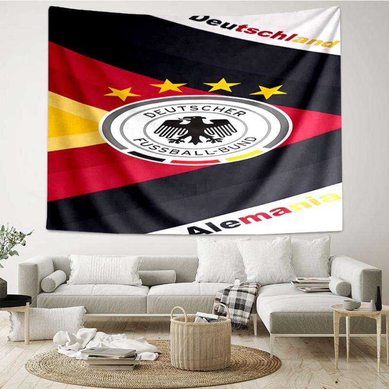 1 Stück Deutscher Fußball-Emblem Gedruckte Wandteppich Raumdekoration Wandbehang für Wohnzimmer Schlafzimmer, Studentenwohnheim, Geburtstags- und Weihnachtsgeschenke