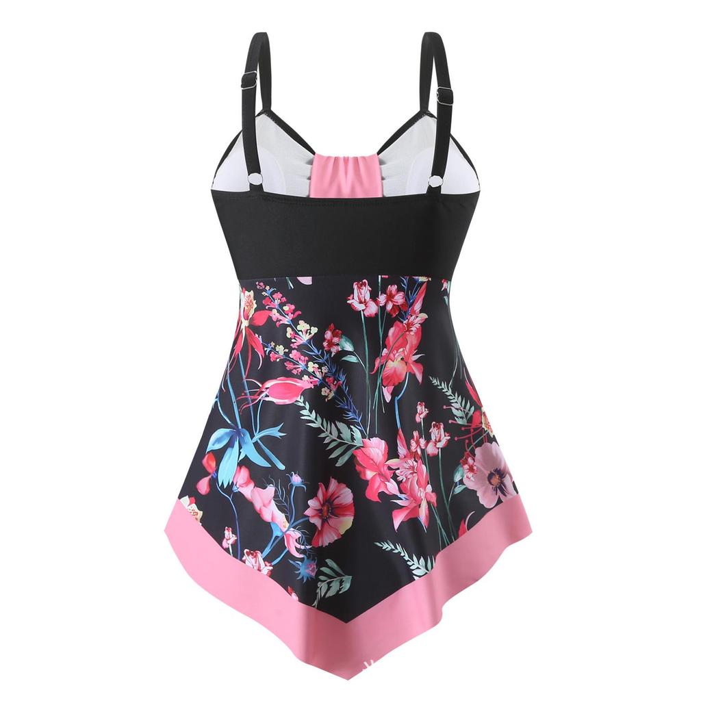 2025 European & American Plus Size Boyleg Quick-Dry Tankini Swimsuit