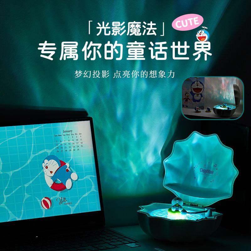 Doraemon Cartoon Cute Kawaii Shell Sound Lights Personality Creative Anime Peripherals High Sound Quality Subwoofer Speakers