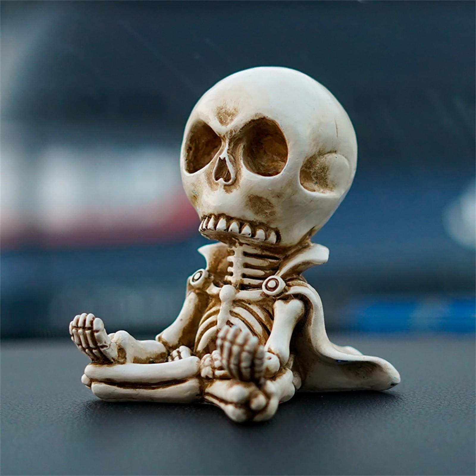 

Cloak Meditation Small Skeleton Personality Desktop Crafts Car Storage Spectacle Frames Resin Dolls Halloween Ornament Figurines
