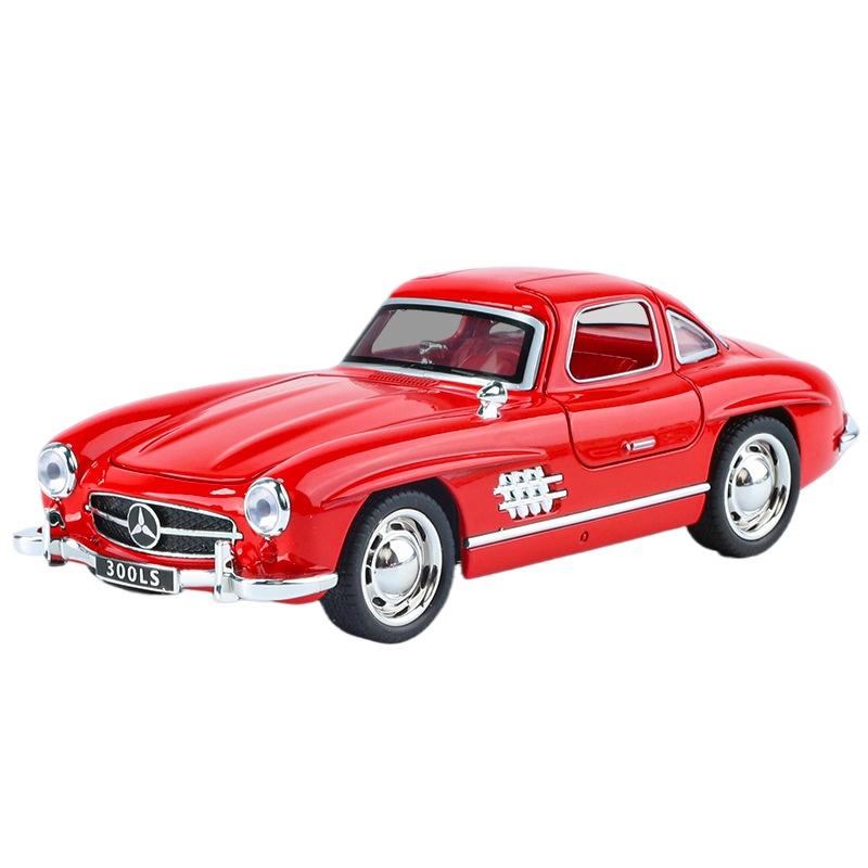 

1/32 Mercedes-Benz 300SL игрушечная модель автомобиля литой металлический автомобиль винтажная миниатюра инерционная коллекция подарок для детей мальчиков красный
