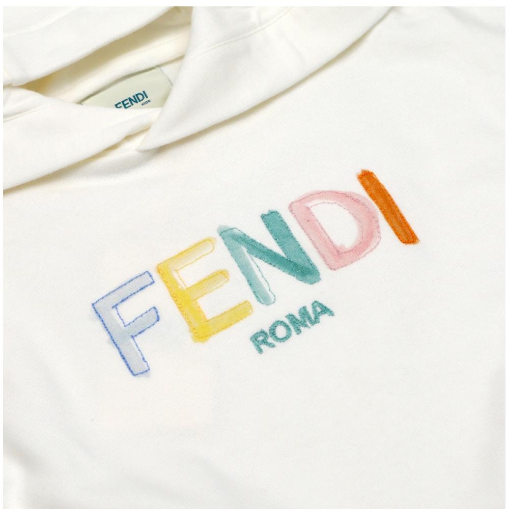 Fendi Logo Cropped Kids Hoodie Jfh153 5v0 F0tu9