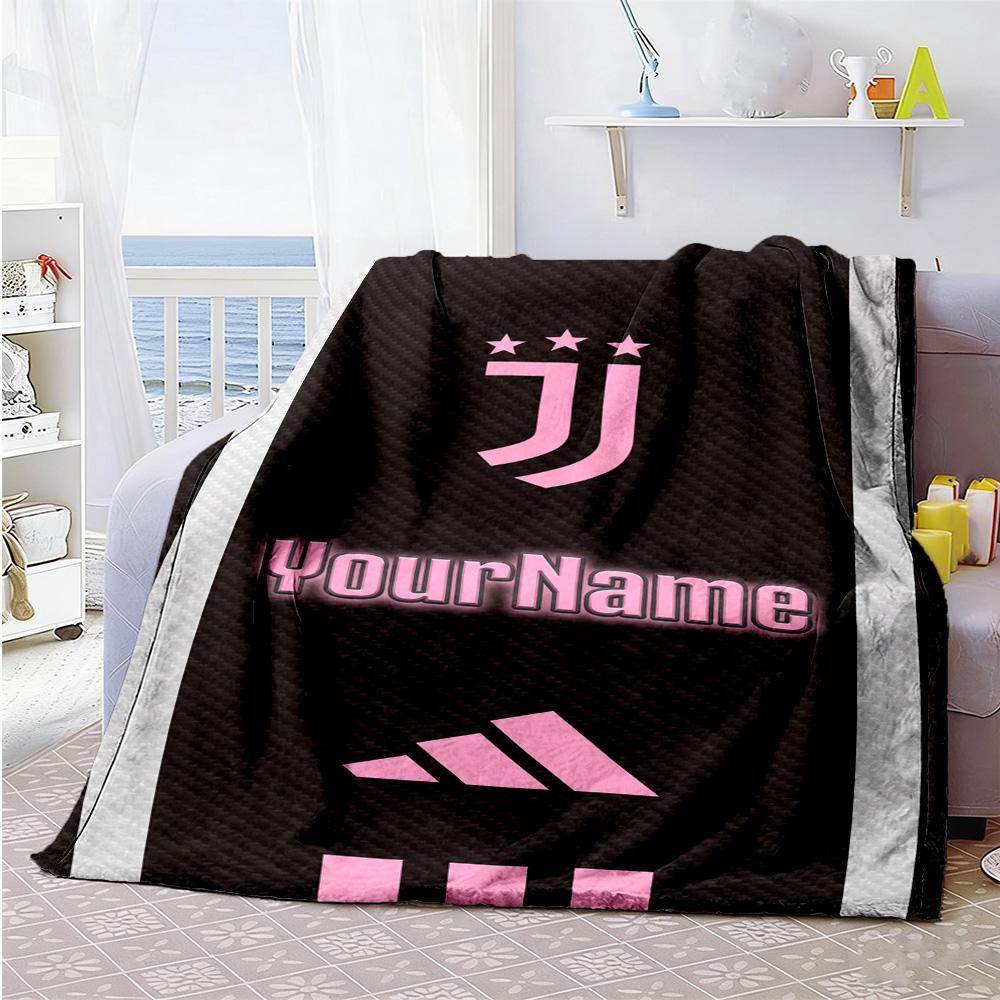 Juventus Customize Text Blanket Gift Customizable Blanket Warmthful Decor Versatile for Office Chair Livingroom Picnics Seaside