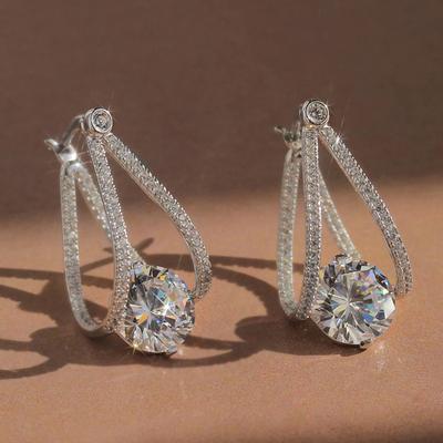 Wind Temperament Earrings, French Qixi Festival Fashion Zircon Earrings, Light Luxury Women'S Jewelry Batch
