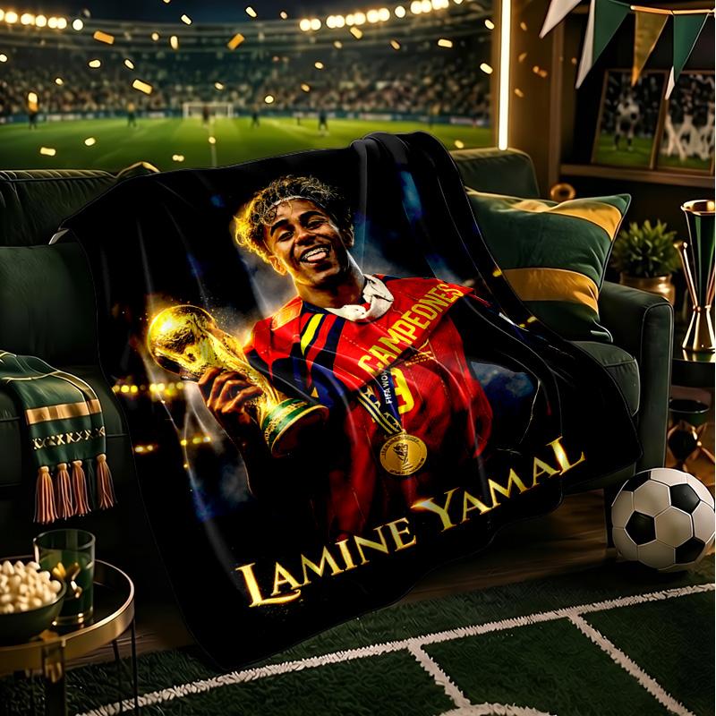 Football Spirit Ya-mal Coperta Leggera Ideale Coperta da Letto Perfetta per Viaggi, Campeggio, Soggiorni, Uffici, Divani, Regalo di Natale per Fan