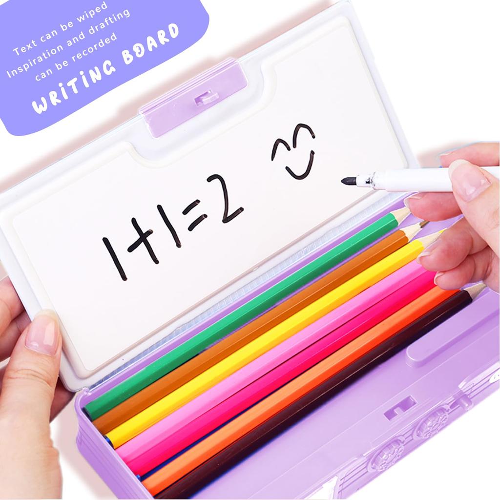 Lilybeauty Pencil Case for Elementary School Girls and Password Pencil Case with Pencil Cute Stationery Boys, Double-Sided Opening, Multifunctional,