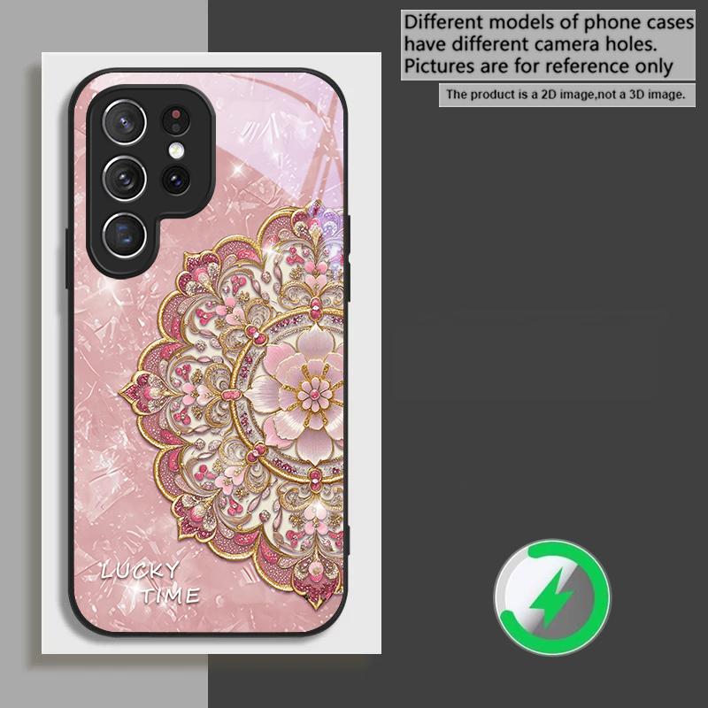 

Ароматная Золотая Мандала подходит для Samsung Galaxy S26 Ultra S20 FE S21 S22+ S23 Plus S24 Ultra 25 Edge черная Стеклянная Чехол для телефона Galaxy S26