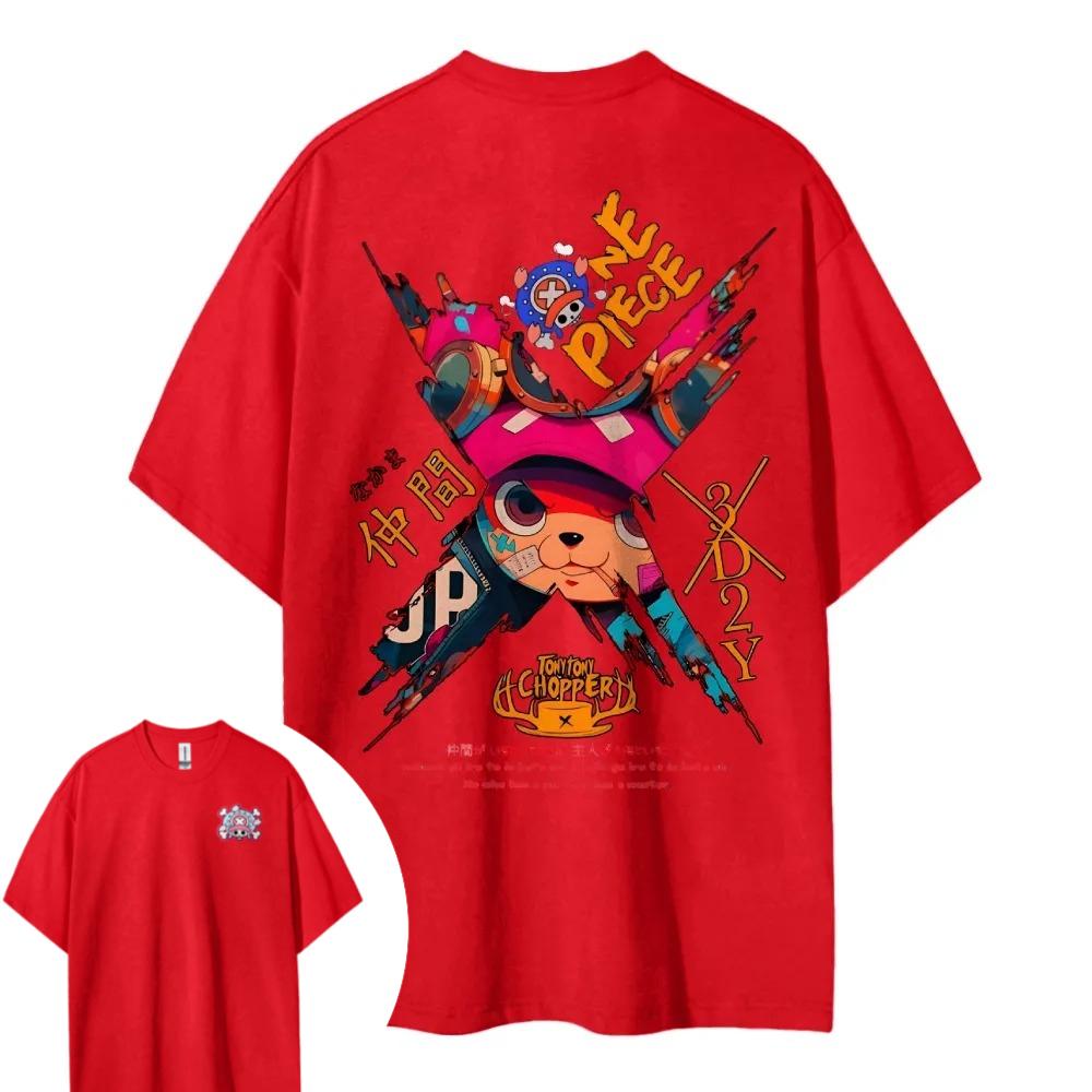ONE PIECE Hotblooded Animation Choba Shortsleeved Mens and Womens Same Style Comfortable Shortsleeved Couples Casual Top