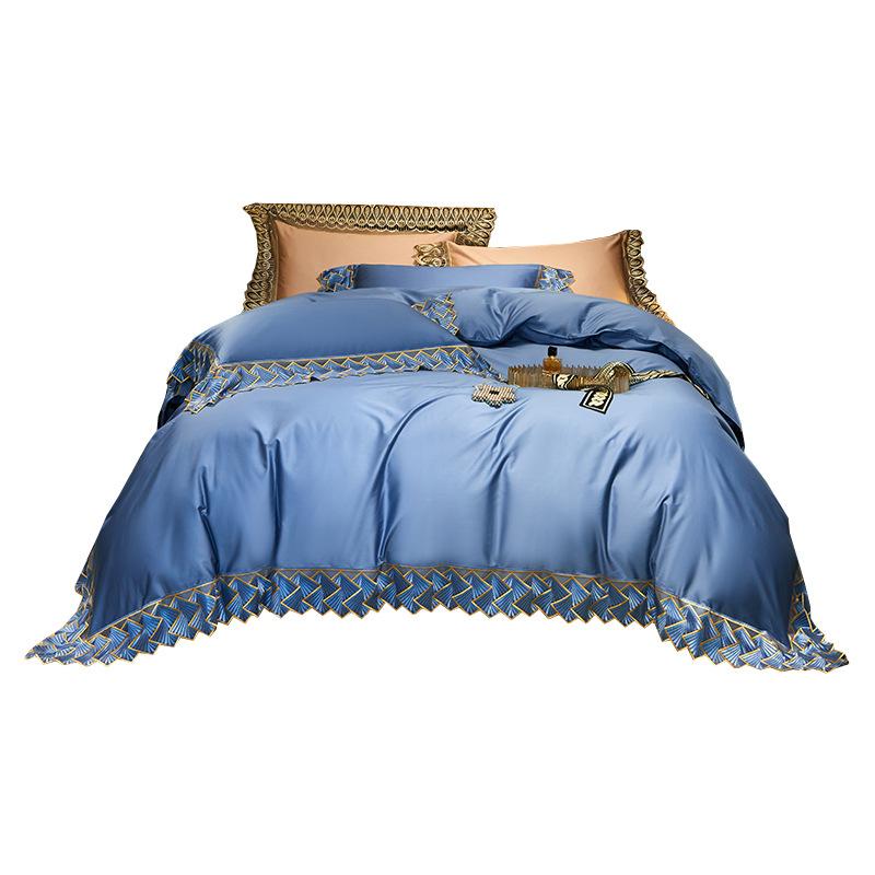 Set de patru piese din bumbac cu capse lungi, în stil de lux ușor, din patru piese, din bumbac pur, din patru piese, seria Audrey