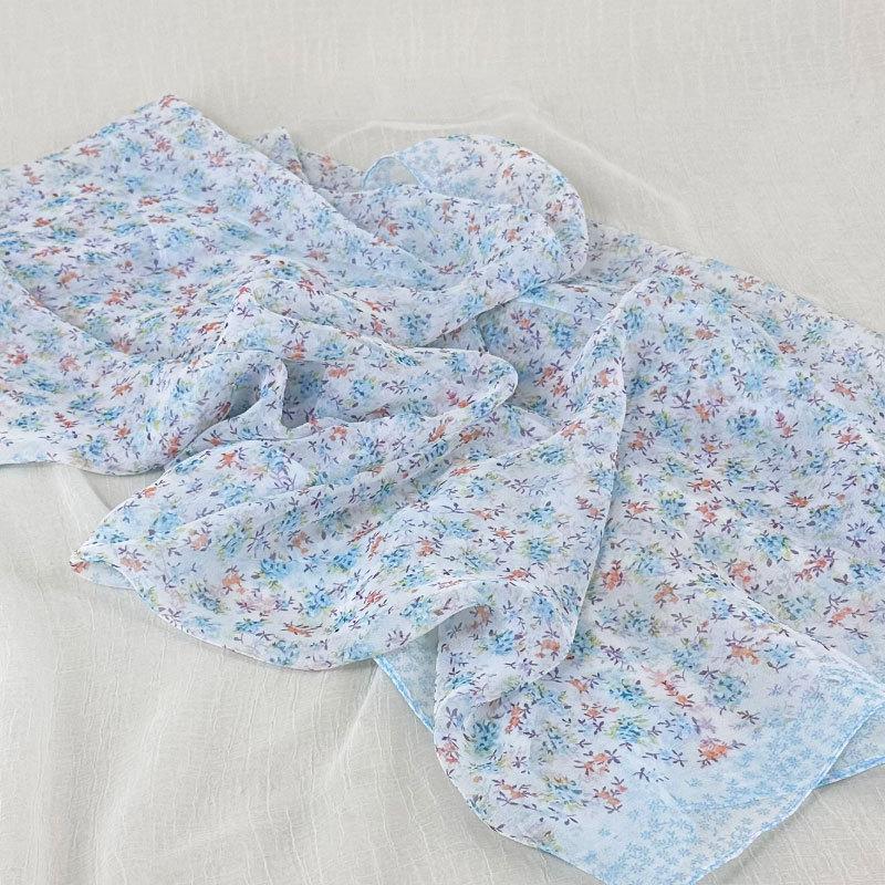 Women's Floral Scarf Long Scarf Versatile Shawl Gauze Scarf Travel Matching