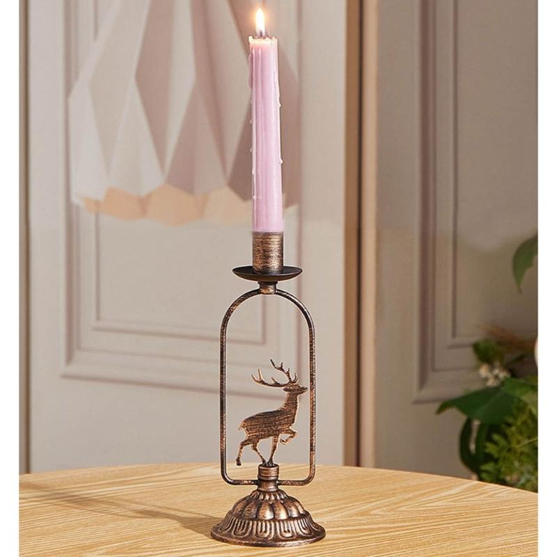 Set of 3 Stylish Metal Candle Stand with Seasonal Design Iron Texture Perfect for Indoor Outdoor Christmas Celebration