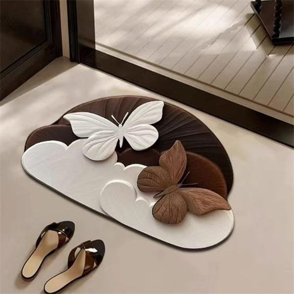 Soft Diatomaceous Earth Bath Mat Non Slip Bathroom Door Mat Simple Toilet Mat Absorbent Floor Mat For Bathroom Entrance