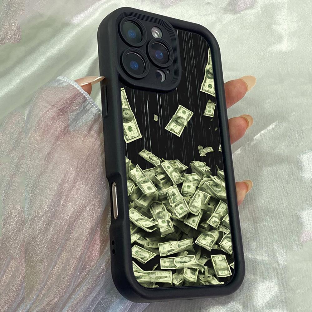 JT240 Падающие деньги для iPhone 17 16 15 14 13 Pro Max Samsung S26 S25 Ultra A17 A16 A07 A56 A36 A15 A14 A13 Xiaomi 15T Redmi 15c Note 14 13 Мягкий чехол for iPhone 5/5s