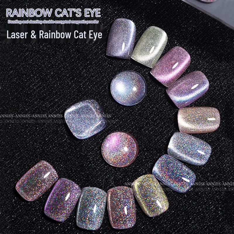 

Ennis Laser Rainbow Iridescent Cat Eye Nail Gel Polish Set 2025