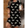 Versatile Loose Print Women's Fashion Casual Crew Neck Casual Dresses
