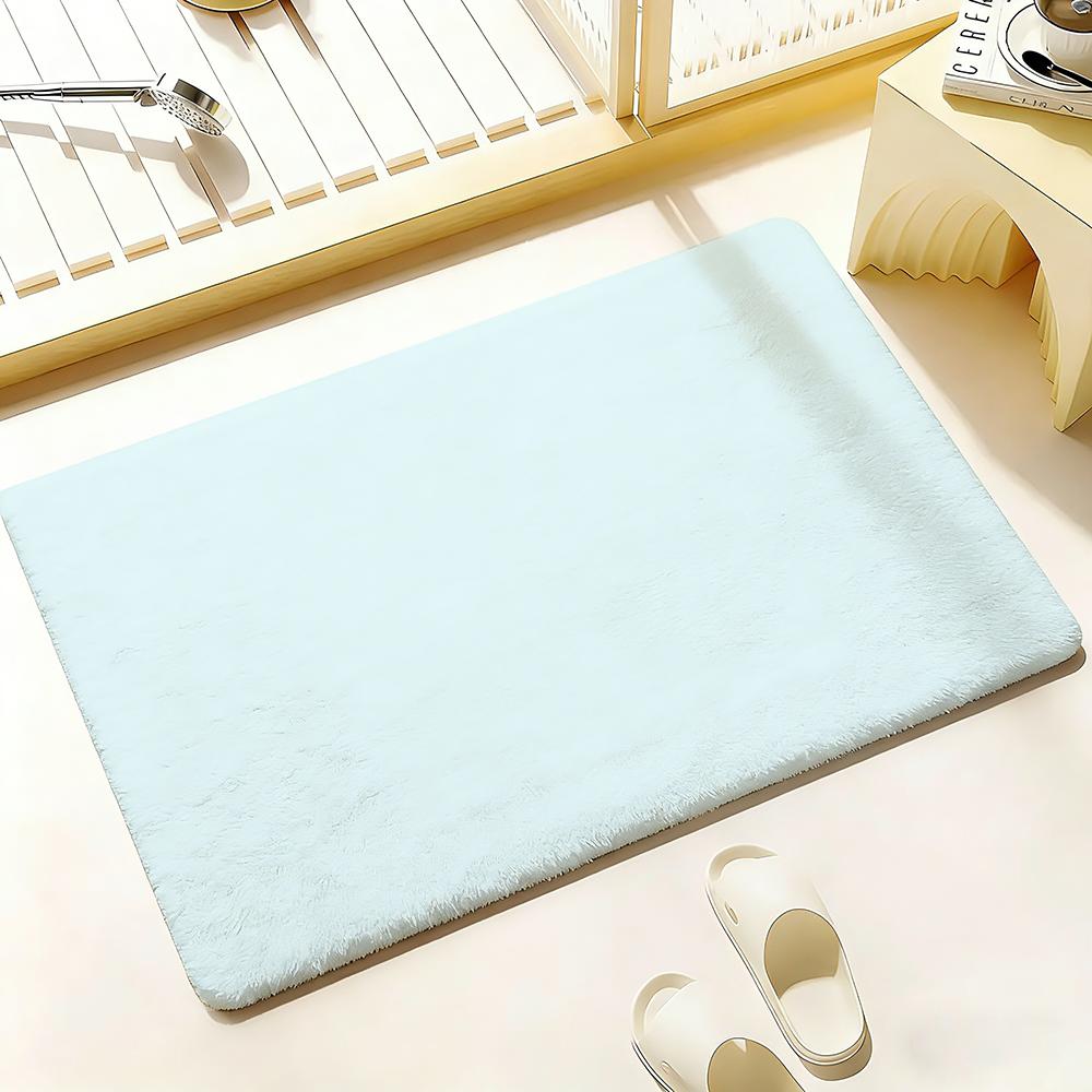 Solid color Floor Mat Bedroom Living Room Flannel Door Mat Non-Slip Home Decor