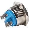 Majatou Push Button Switch, 19mm Waterproof Car Metal Shell Momentary Raised Top Push Button Switch, Car Metal Push Button Horn Momentary Switch 12V
