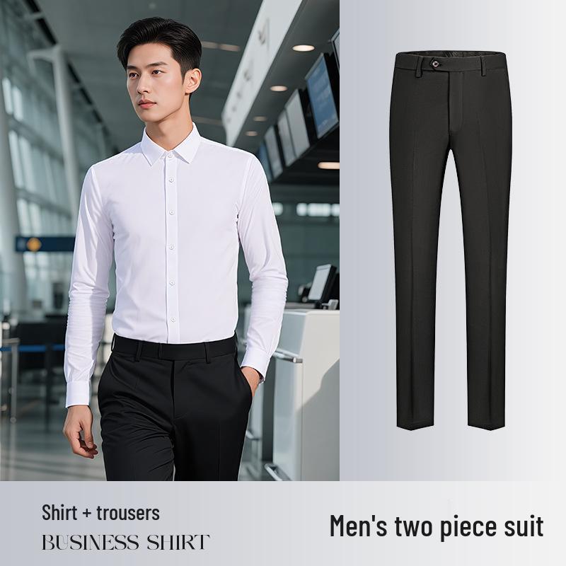 Unisex bügelfreies Baumwoll-Stretch Langarmhemd für professionelle Business-Kleidung