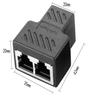 New RJ45 Splitter Adapter 1 To 2 Ways Dual Female Ports CAT5/6/7 LAN Ethernet Cable