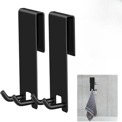 Badezimmer Duschraum Glastrennwand 304 Edelstahl langer Haken Badezimmer perforationsfreie Tür hinter dem Haken