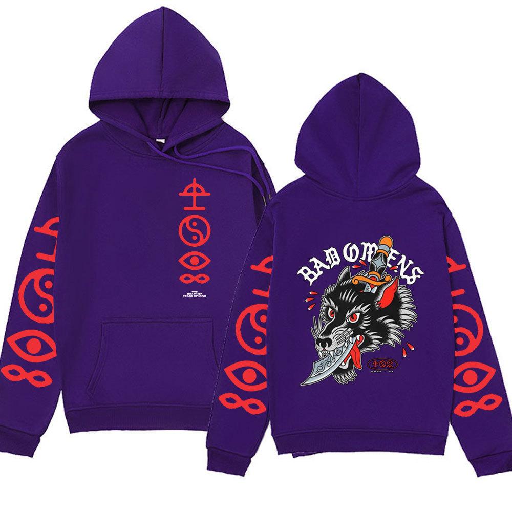 Rapper Bad Omens Band Double Sided Print Hoodie Vintage Arajuku Pullover Street Wear Unisex Autumn Winter Sweater