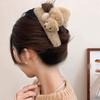 French Plush Fur Hair Claw Clip with Pearl for Thick Hair - Autumn/Winter Accessories