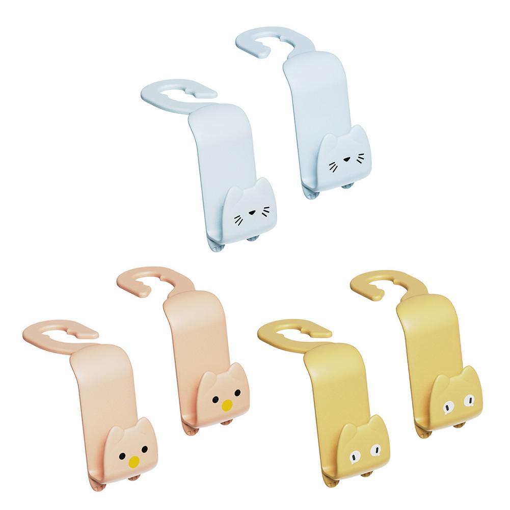 

Мультяшный автомобильный крючок, креативная вешалка для автомобильного сиденья, крючок, органайзер, подставка, сумки, ключи от одежды, зажим для мелочей, аксессуары для салона автомобиля, 2 шт. белый