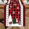 Santa Snowman Christmas Tablecloth Tabletop Decoration Poinsettia Table Runner  Kitchen