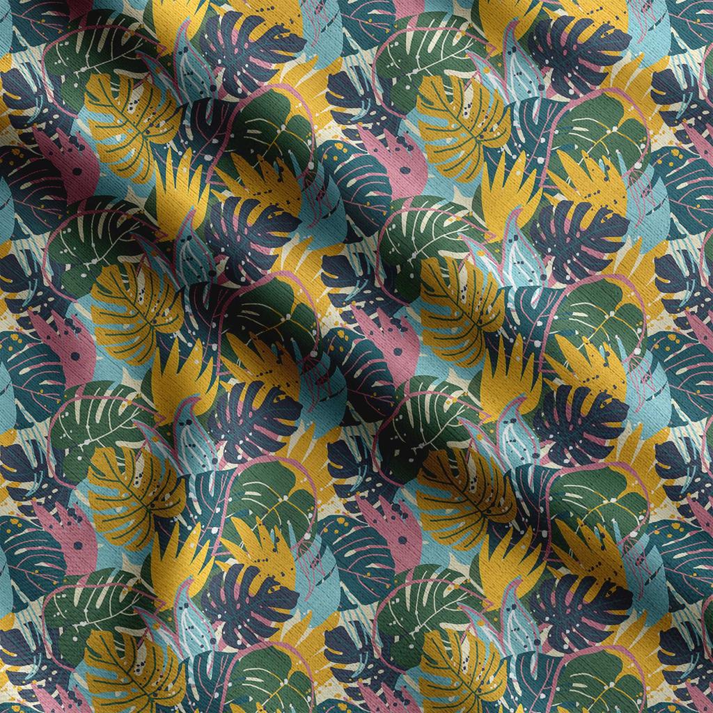 Soimoi Leaves Print,  Cotton Cambric, Quilting Fabric Sold by The Yard 42 Inch Wide, Medium Weight Cotton Fabric,