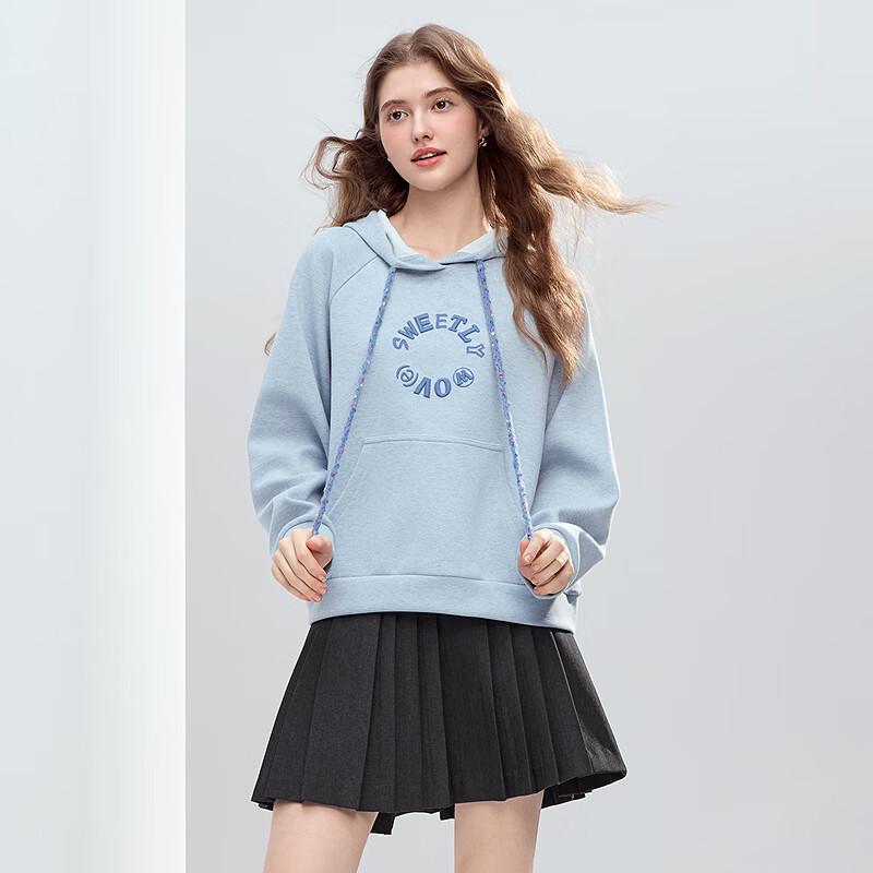 Betu Damen 3D-Buchstaben-Stickerei Hoodie