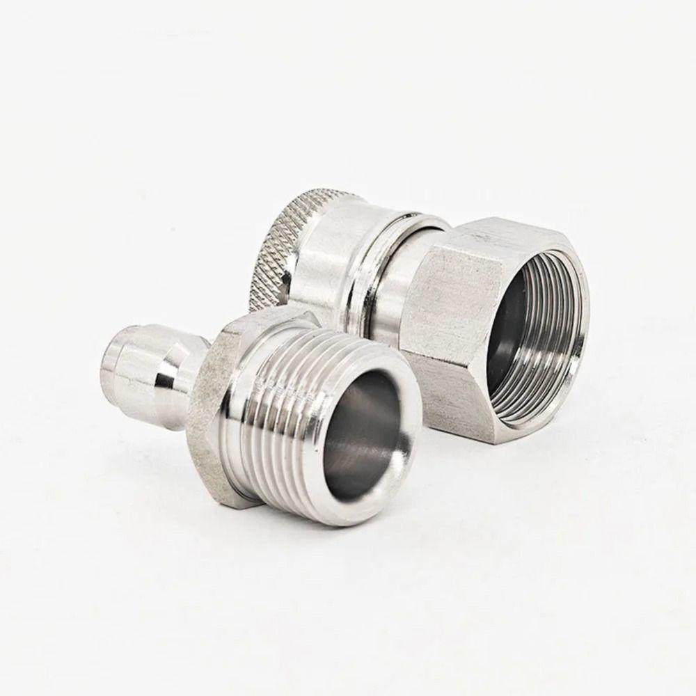 Stainless Steel Cleaning Machine Quick Connector 22x1.5mm Leak-Proof Design Pressure Washer Adapter High Pressure Rated