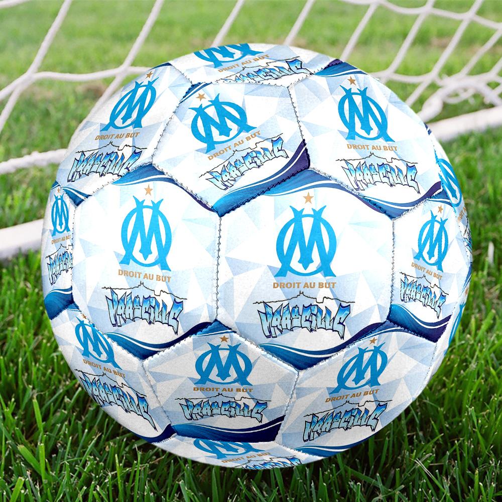 MarseilleSoccer Ball Colorful All Ages Machine Stitched PVC Competition Ready Durable High-Bounce