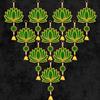 Wall Hangings For Home Decoration, Lotus Latkan Toran With Bells, Green Color