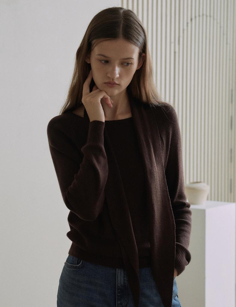 THEELO Muffler Round Knit (Brown)