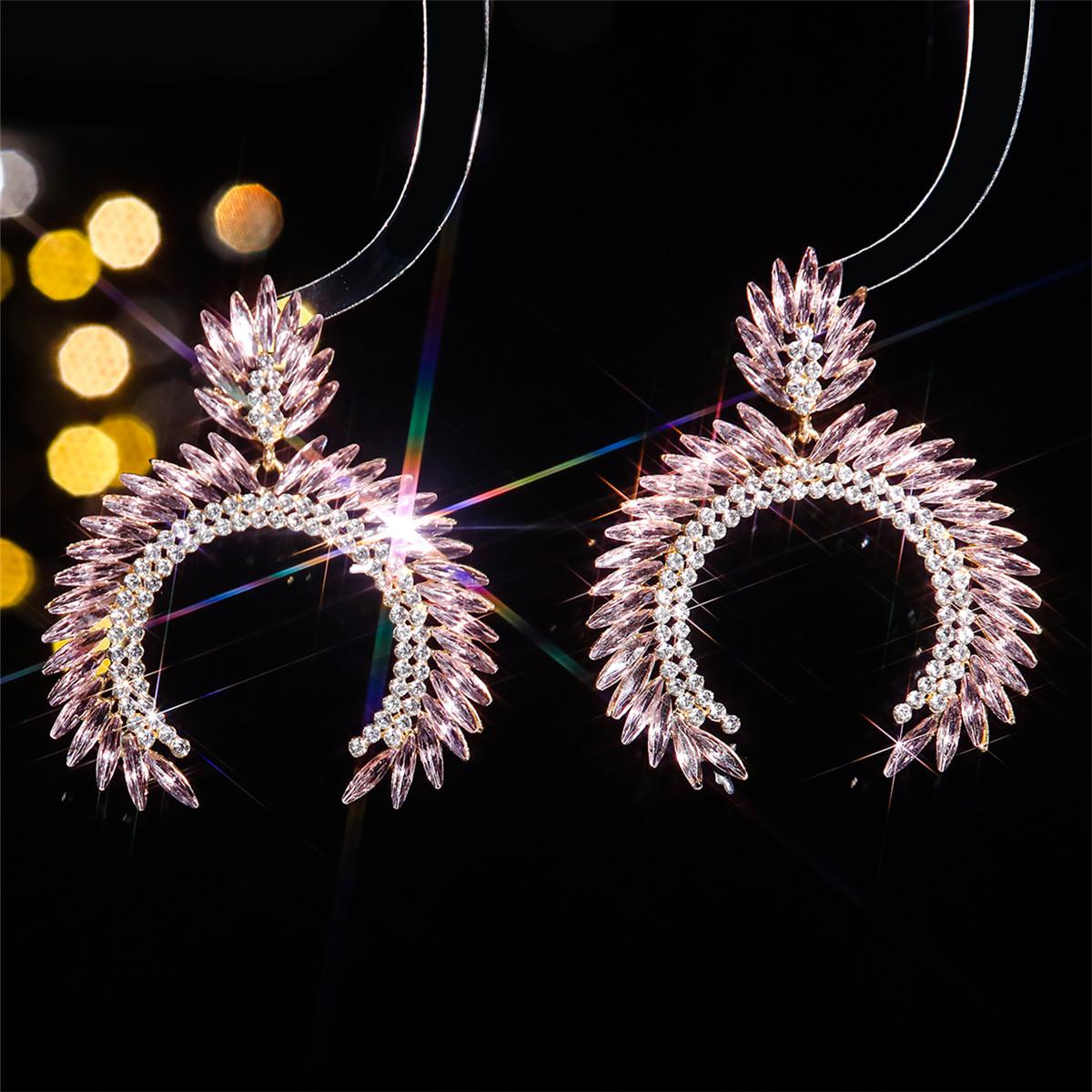 

Модные геометрические серьги в форме буквы С со стразами из цветного стекла для женщин, персонализированные преувеличенные серьги-гвоздики и аксессуары для ушей